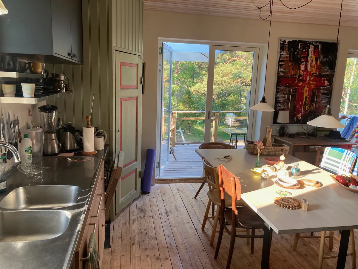 Parhus på Runmarö långvik i Runmarö