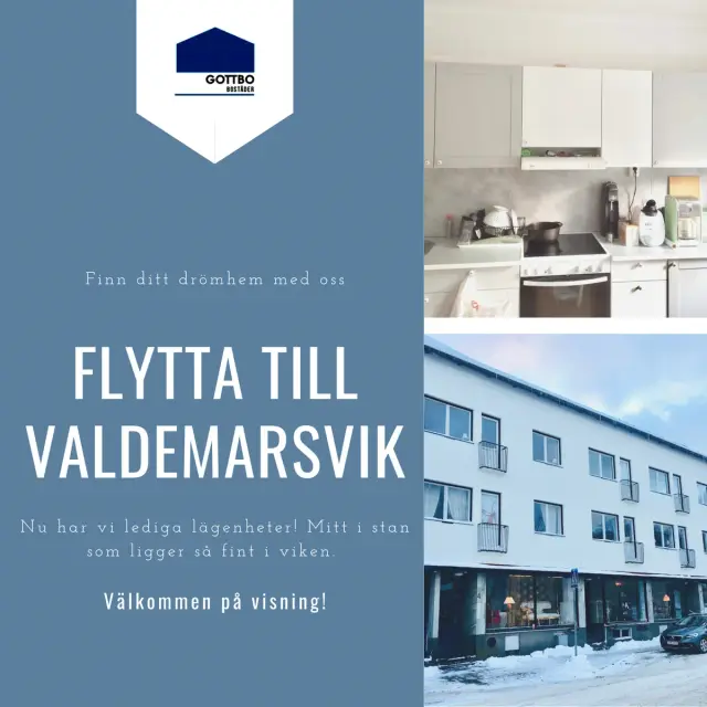 Hyreslägenhet på Valdemarsvik i valdemarsvik