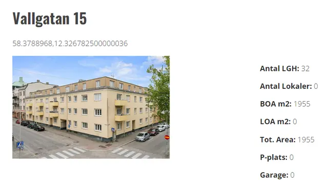 Hyreslägenhet på Vallgatan i Vänersborg